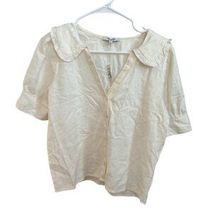 Madewell Peter Pan Collar Shirt Women's size 2 New with Tags